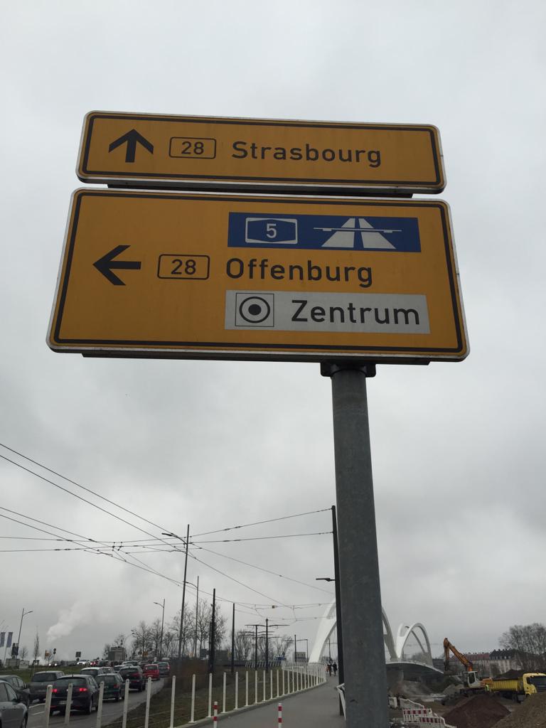 Road sign in [https://en.wikipedia.org/wiki/Kehl Kehl].